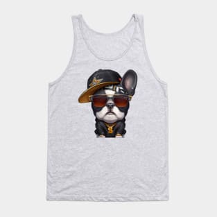 Brindle Pied French Bulldog Hip-Hop Super Star Tank Top